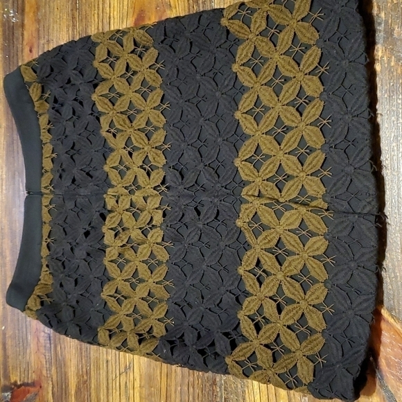 Ann Taylor Loft Black and Brown Patterned  Skirt Sz 2 - Picture 3 of 7